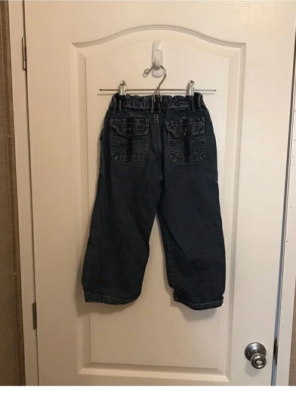 GAP Girls' Dark Blue Cropped Wide-Leg Jeans